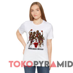 Vintage Chicago Bulls Slam Dunk Team Caricature T shirt White T shirt