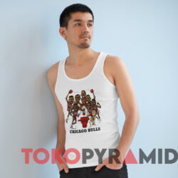 Vintage Chicago Bulls Slam Dunk Team Caricature T-Shirt 4 Vintage Chicago Bulls Slam Dunk Team Caricature T shirt White TankTop