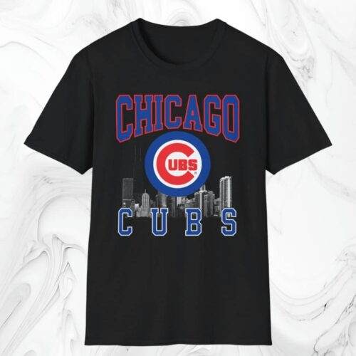 Vintage Chicago Cubs City Skyline Shirt Black T shirt Vintage Chicago Cubs City Skyline Shirt Black T shirt