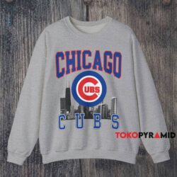 Vintage Chicago Cubs City Skyline Shirt 3 Vintage Chicago Cubs City Skyline Shirt Grey Sweatshirt