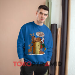 Christmas Santa I Told You The Schmidt House Sweatshirt 4 Vintage Christmas Santa I Told You The Schmidt House Blue Sweatshirt