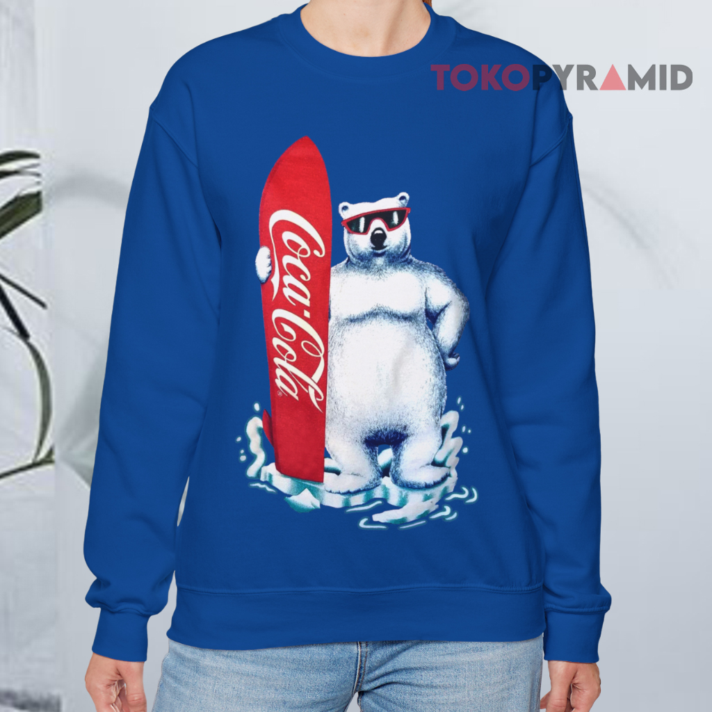 Vintage Coca cola 1995 Surfboard Polar Bear Sweatshirt Vintage Coca cola 1995 Surfboard Polar Bear Sweatshirt