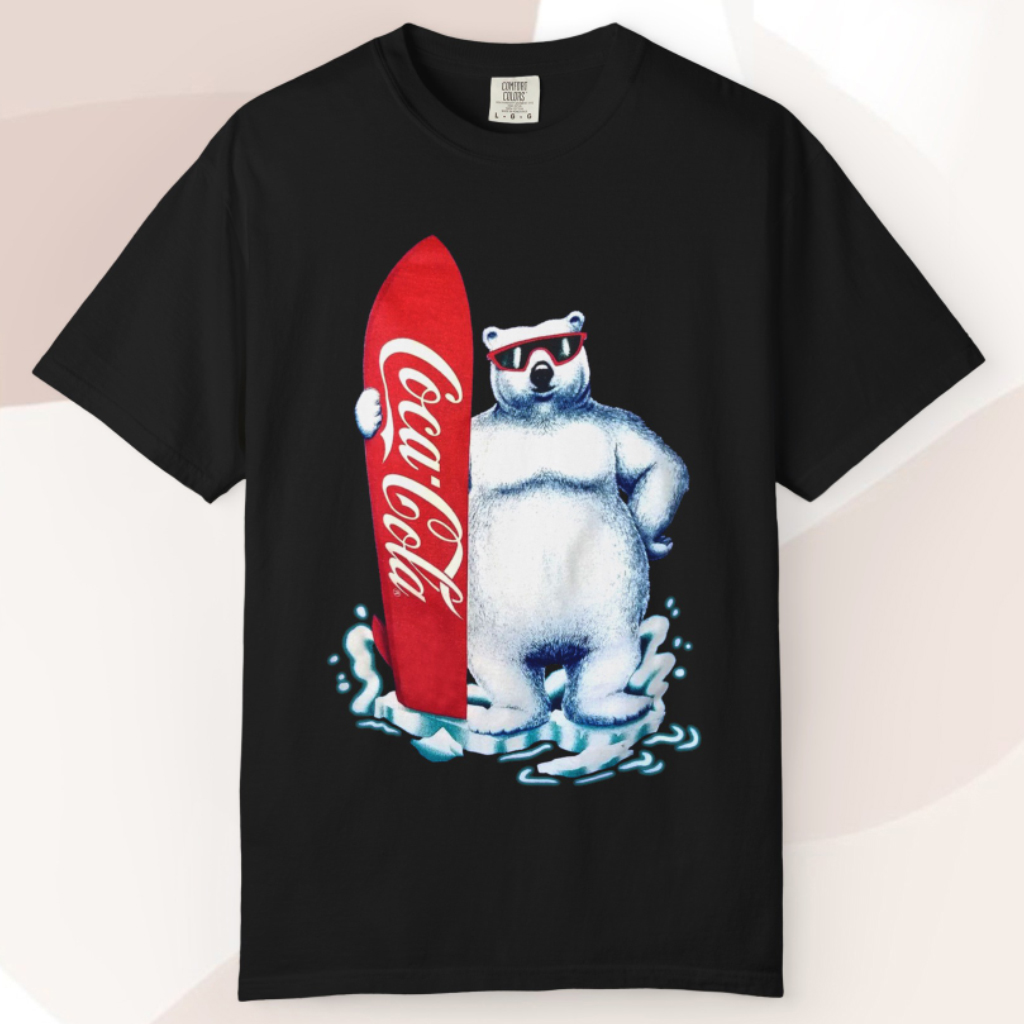 Vintage Coca cola 1995 Surfboard Polar Bear T shirt Vintage Coca cola 1995 Surfboard Polar Bear T shirt