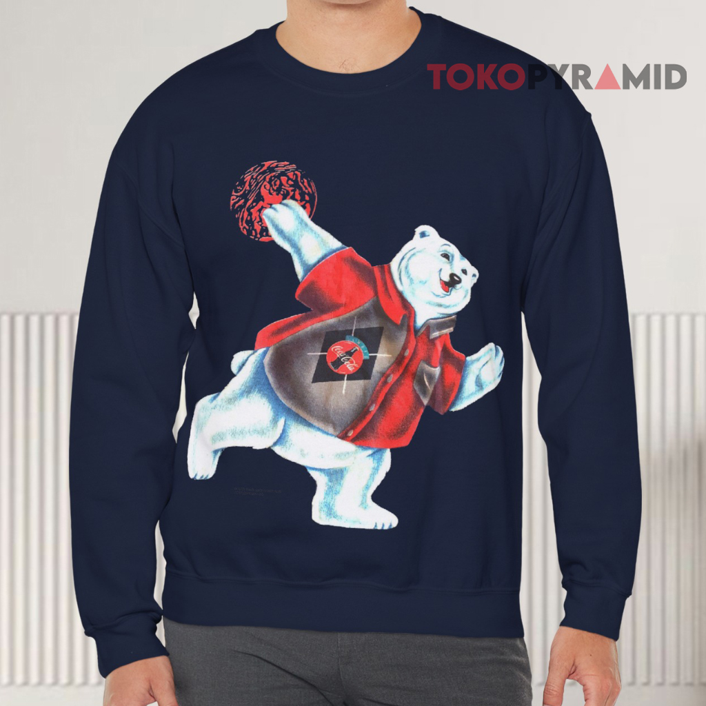 Vintage Coca cola Polar Bear Bowling Sweatshirt Front Vintage Coca cola Polar Bear Bowling Sweatshirt Front