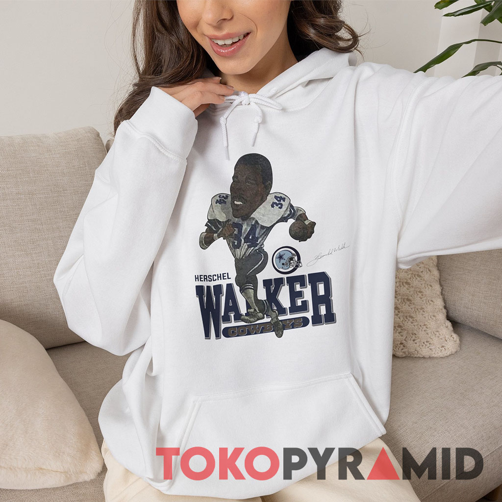 Vintage Dallas Cowboys Herschel Walker 1987 Caricature Signature Hoodie Vintage Dallas Cowboys Herschel Walker 1987 Caricature Signature Hoodie