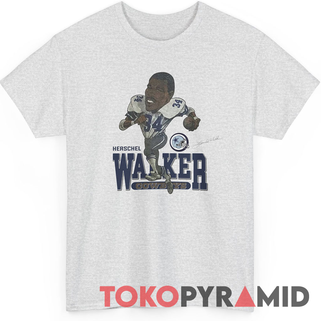 Vintage Dallas Cowboys Herschel Walker 1987 Caricature Signature Tee Vintage Dallas Cowboys Herschel Walker 1987 Caricature Signature Tee