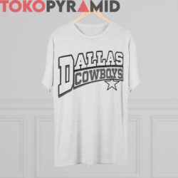 Vintage Dallas Cowboys Spell Out Logo Star NFL Rare Grey Tee