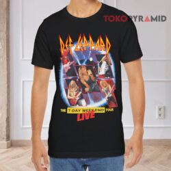 Vintage Def Leppard 1992 The 7 day Weekend Tour Live Black T shirt