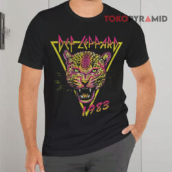 Vintage Def Leppard Neon Cat Rolled Black T shirt
