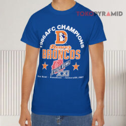 Vintage Denver Broncos 1986 Afc Champions Blue T shirt