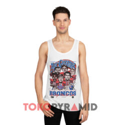 Vintage Denver Broncos Afc Champs Caricature White Tank Top