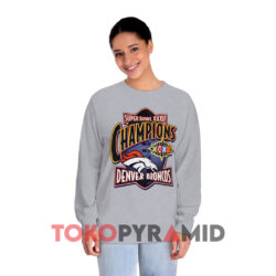 Vintage Denver Broncos Bowl XXXIII 33 Champions Shirt 2 Vintage Denver Broncos Bowl Xxxiii 33 Champions Grey Long sleeved