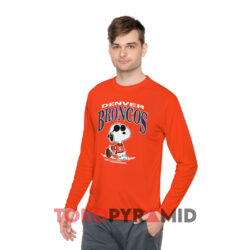 Vintage Denver Broncos Snoopy Cartoon Nfl Orange Long sleeved