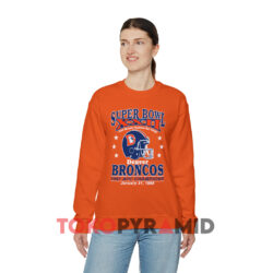 Vintage Denver Broncos Super Bowl XXII NFL Shirt 2 Vintage Denver Broncos Super Bowl Xxii Nfl Orange Sweatshirt
