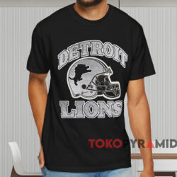 Vintage Detroit Lions Helmet T shirt Black T shirt