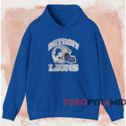 Vintage Detroit Lions Helmet T-shirt 2 Vintage Detroit Lions Helmet T shirt Blue Hoodie