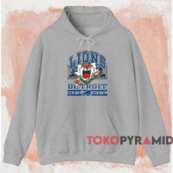 Vintage Detroit Lions Looney Tunes T-shirt 2 Vintage Detroit Lions Looney Tunes T shirt Grey Hoodie