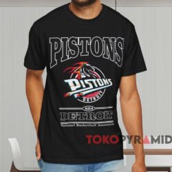 Vintage Detroit Pistons Nba Basketball Shirt Black T shirt