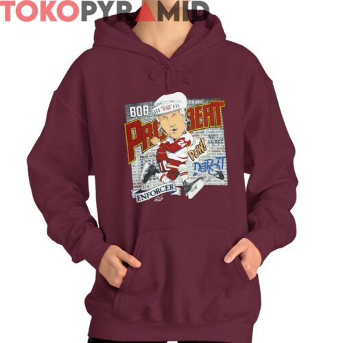Vintage Detroit Red Wings Bob Probert Caricature Shirt Vintage Detroit Red Wings Bob Probert Caricature Shirt