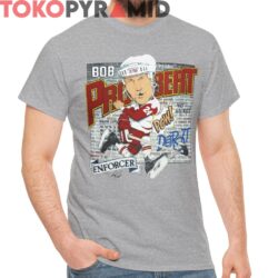 Vintage Detroit Red Wings Bob Probert Caricature Shirt