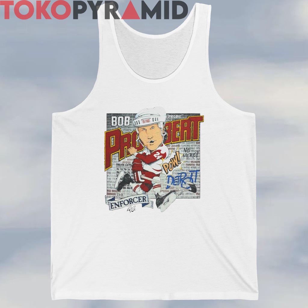 Vintage Detroit Red Wings Bob Probert Caricature Shirt Vintage Detroit Red Wings Bob Probert Caricature Shirt