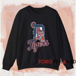 Vintage Detroit Tigers Logo Shirt Black Sweatshirt