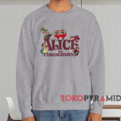 Vintage Disney Alice In Wonderland T shirt Grey Sweatshirt