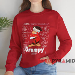 Vintage Disney Grumpy Dwarf T-shirt 3 Vintage Disney Grumpy Dwarf T shirt Red Sweatshirt