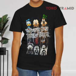 Vintage Disney The Twilight Zone Tower Of Terror Mickey Goofy Donald Black T shirt
