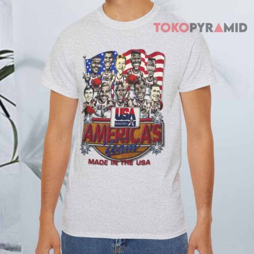 Vintage Dream Team Usa Basketball 1992 America’s Team Made In The Usa Grey T shirt