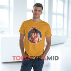 Vintage Elvis Live In Concert Iron On Yellow T shirt