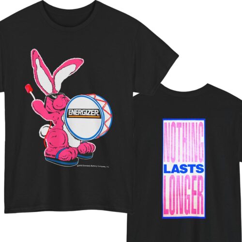 Vintage Energizer Bunny Nothing Lasts Longer Shirt 2 Sided