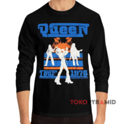Vintage Freddie Mercury Queen 1976 Tour Shirt 4 Vintage Freddie Mercury Queen 1976 Tour Black Long sleeved