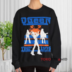 Vintage Freddie Mercury Queen 1976 Tour Shirt 3 Vintage Freddie Mercury Queen 1976 Tour Black Sweatshirt