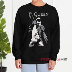 Vintage Freddie Mercury Remera Queen Black Long sleeved