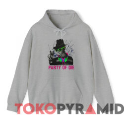 Vintage Freddy Krueger Party Or Die T-shirt 2 Vintage Freddy Krueger Party Or Die T shirt Grey Hoodie