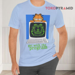 Vintage Garfield Get With The Program Blue T shirt