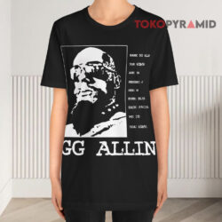Vintage Gg Allin Shirt Punk Rock Trashed Alive Black T shirt