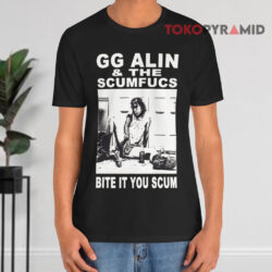 Vintage Gg Allin & The Scumfucs Shirt Bite It You Scum Black T shirt