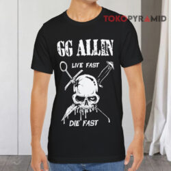 Vintage GG Allin x Life Sucks Live Fast Die Fast Shirt 1 Vintage Gg Allin X Life Sucks Live Fast Die Fast Black T shirt
