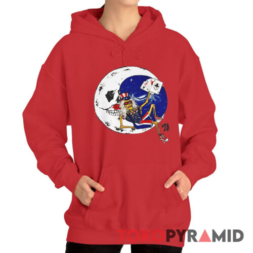 Vintage Grateful Dead 1990 Uncle Sam Moon Dead Mans Hand Rare Hoodie
