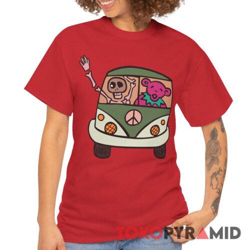 Vintage Grateful Dead VW Bus Skeleton Dancing Bear Rare T Shirt