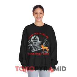Vintage 1990 Hank Jr. Lone Wolf Tour Shirt 3 Vintage Hank Williams Jr Lone Wolf Tour Black Sweatshirt