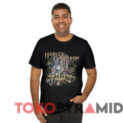 Vintage Harley Davidson Motorcycles 100 Years T shirt Black T shirt