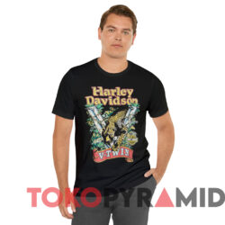 Vintage Harley Davidson Panther V twin T shirt Black T shirt