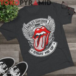 Vintage Harley Davidson Rolling Stones Start Me Up Rare Black T shirt