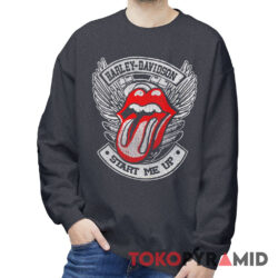 Vintage Harley Davidson Rolling Stones Start Me Up Rare Sweatshirt