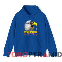 Vintage Harley Davidson Rules Eagles T-shirt 2 Vintage Harley Davidson Rules Eagles T shirt Blue Hoodie