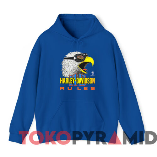Vintage Harley Davidson Rules Eagles T shirt Blue Hoodie Vintage Harley Davidson Rules Eagles T shirt Blue Hoodie