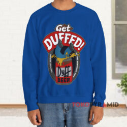 Vintage Homer Simpson Duff Beer Get Duffed Blue Sweatshirt